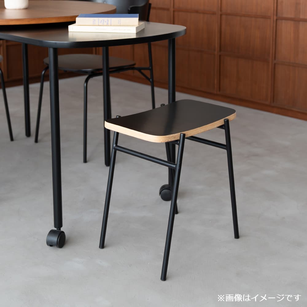 スツール「カペル」オーク材 脚ブラック 全2色