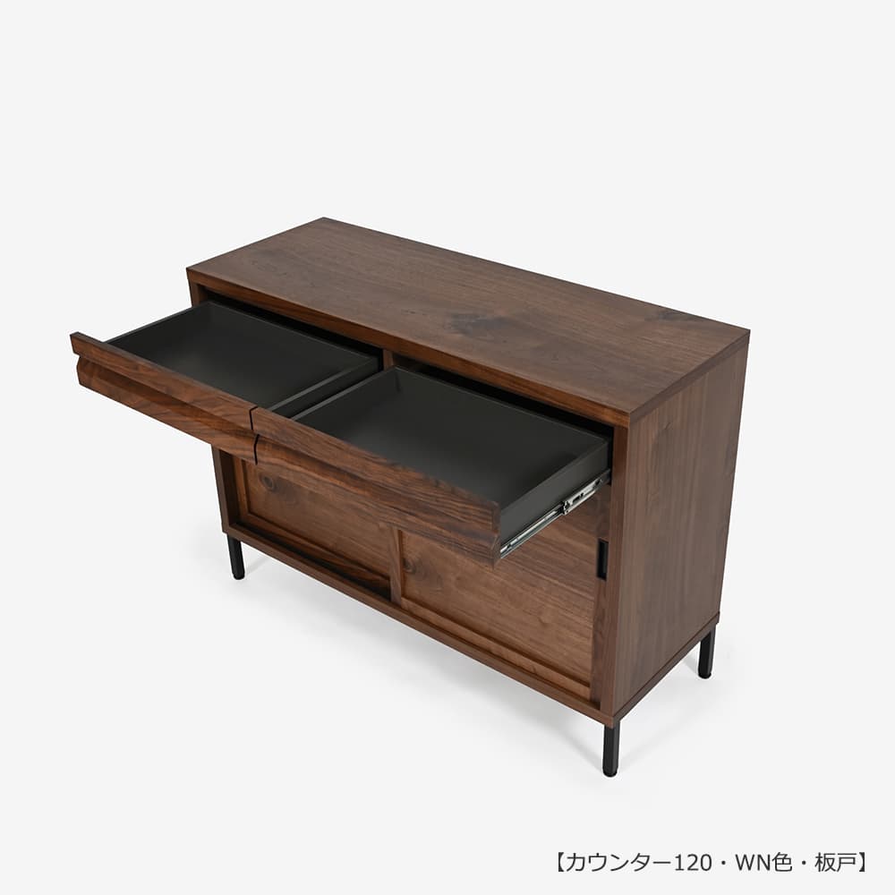 カウンター「RE. アールイー」幅全3サイズ 全2色 引き戸2タイプ（ガラス戸・板戸）【受注生産品】