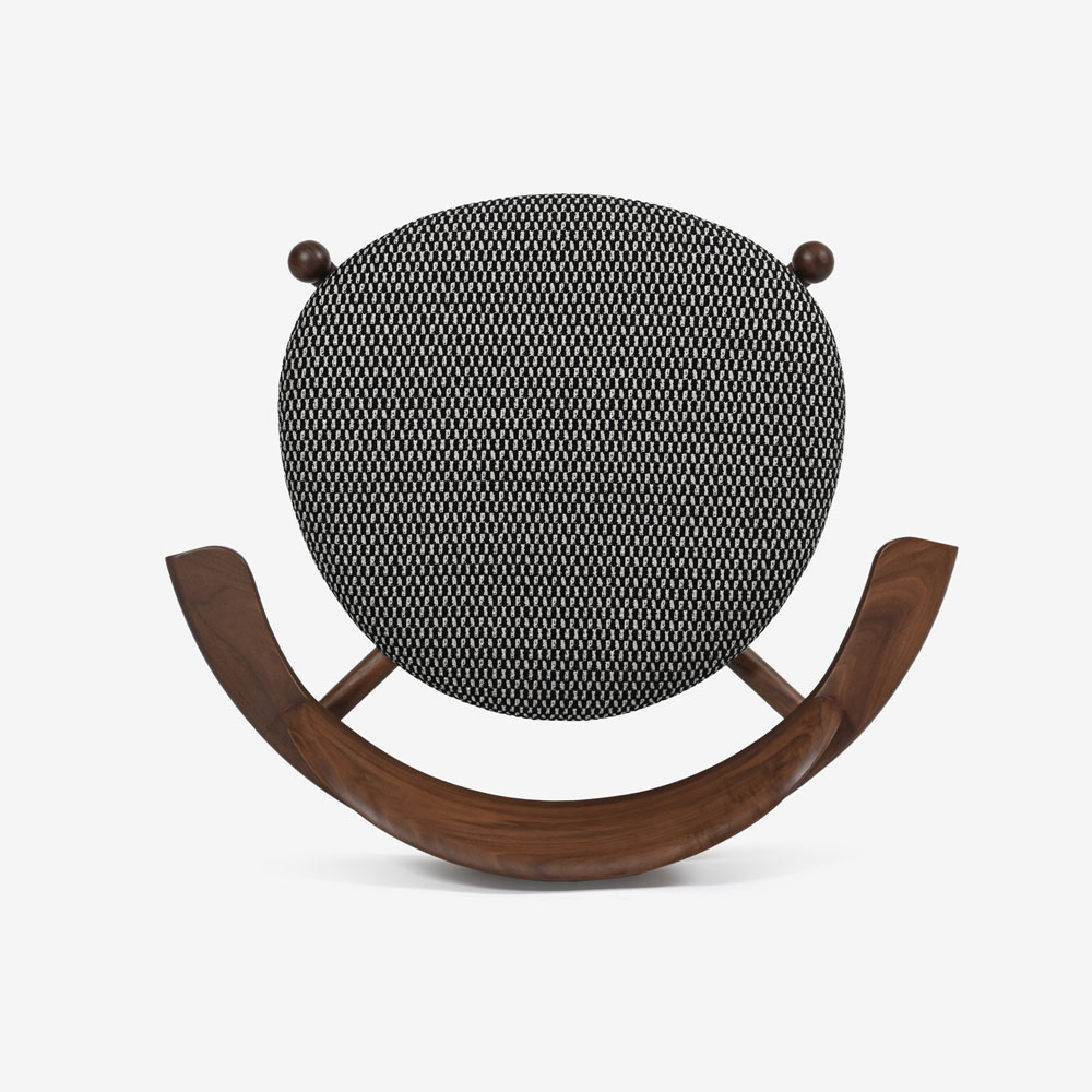 MASTERWAL（マスターウォール）ダイニングチェア「YU ユー UC2B-WN」半肘付き ウォールナット材 布#5 LABYRINTH3 FU121/ブラック【受注生産品】