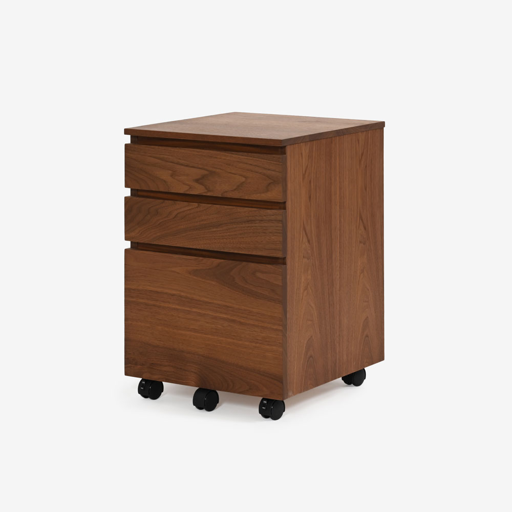 MASTERWAL（マスターウォール）デスクドロワーズ「VEGET ベジット VGDD-N-WN」幅43cm キャスター付 ウォールナット材 オイル仕上げ【受注生産品】