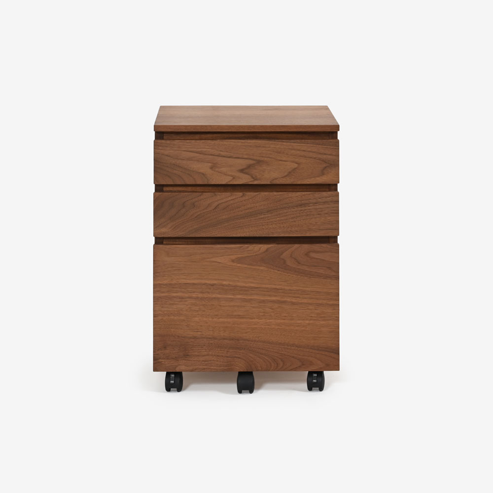 MASTERWAL（マスターウォール）デスクドロワーズ「VEGET ベジット VGDD-N-WN」幅43cm キャスター付 ウォールナット材 オイル仕上げ【受注生産品】