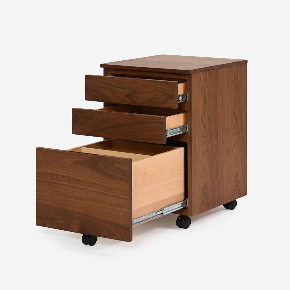 MASTERWAL（マスターウォール）デスクドロワーズ「VEGET ベジット VGDD-N-WN」幅43cm キャスター付 ウォールナット材 オイル仕上げ【受注生産品】