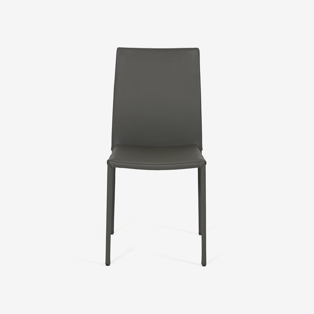 ligne roset（リーン・ロゼ）ダイニングチェア「ロゼスリム」革グレー【受注生産品】【次回入荷未定】