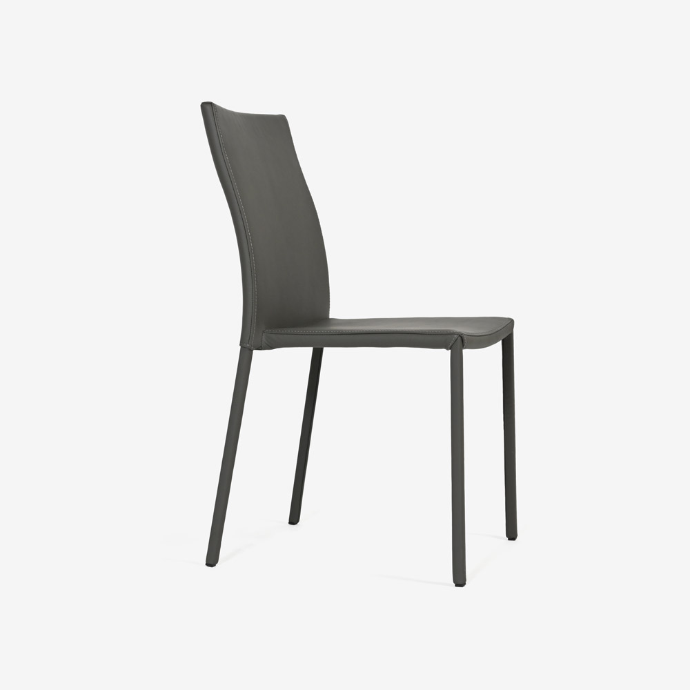 ligne roset（リーン・ロゼ）ダイニングチェア「ロゼスリム」革グレー【受注生産品】【次回入荷未定】