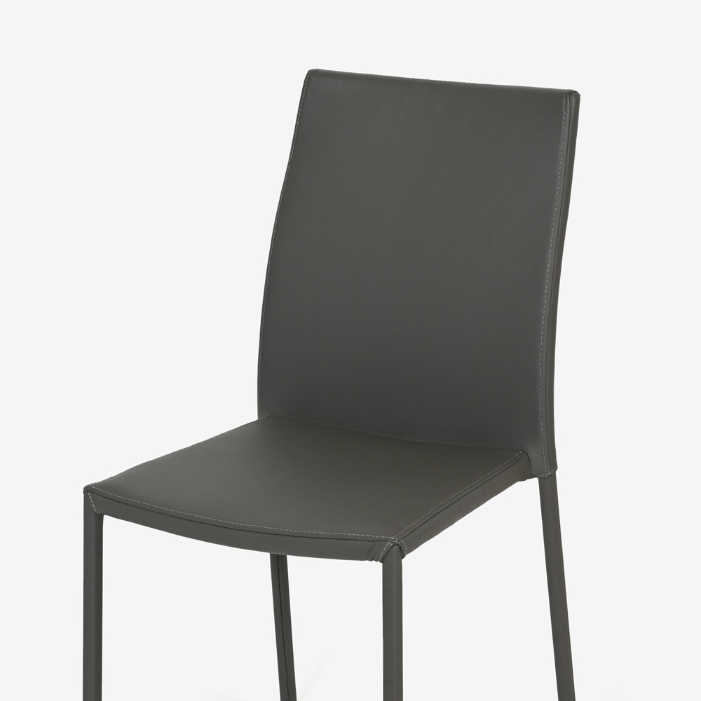 ligne roset（リーン・ロゼ）ダイニングチェア「ロゼスリム」革グレー【受注生産品】【次回入荷未定】