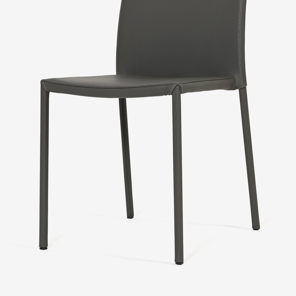 ligne roset（リーン・ロゼ）ダイニングチェア「ロゼスリム」革グレー【受注生産品】【次回入荷未定】