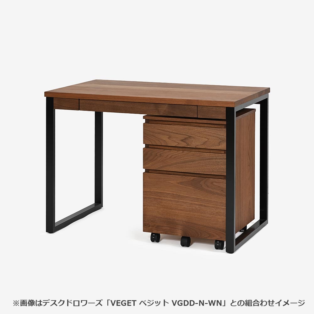 MASTERWAL（マスターウォール）デスク「WIN ウィン WIDE100SL-WN」幅100cm ウォールナット材 オイル仕上げ スチール脚ブラック 【受注生産品】