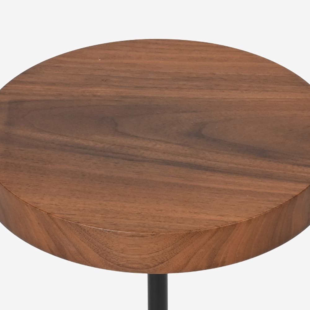 ligne roset（リーン・ロゼ）サイドテーブル「ロゼシャンテレール」丸25cm ウォールナット材【受注生産品】