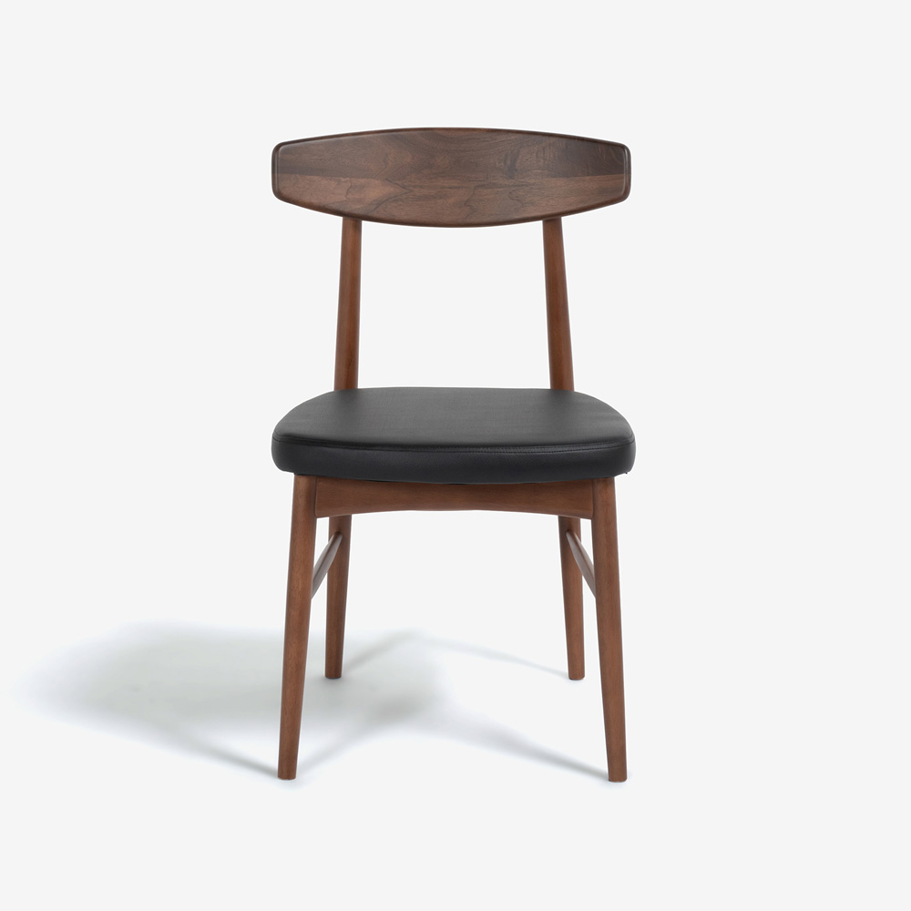 ダイニングセット「ユノ3」ウォールナット材 座面PVCブラック/布カバー全9色 テーブル全3サイズ