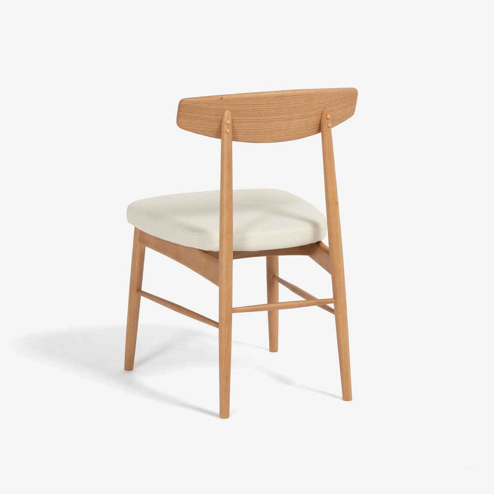 ダイニングセット「ユノ3」レッドオーク材ホワイトオーク色 座面PVCアイボリー 座面布カバー全9色 テーブル全3サイズ