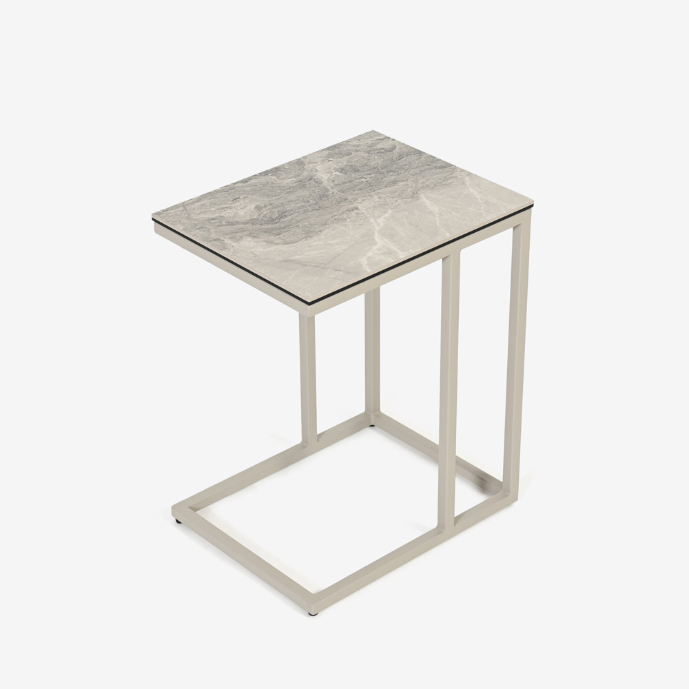 サイドテーブル「アスティ」セラミック天板 アーバンホワイト色