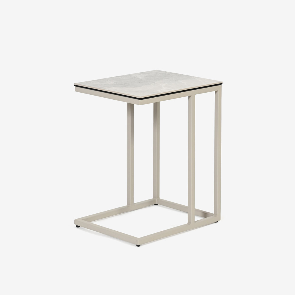 サイドテーブル「アスティ」セラミック天板 アーバンホワイト色