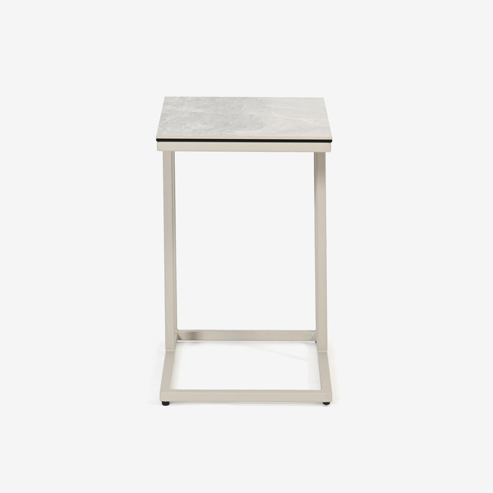 サイドテーブル「アスティ」セラミック天板 アーバンホワイト色