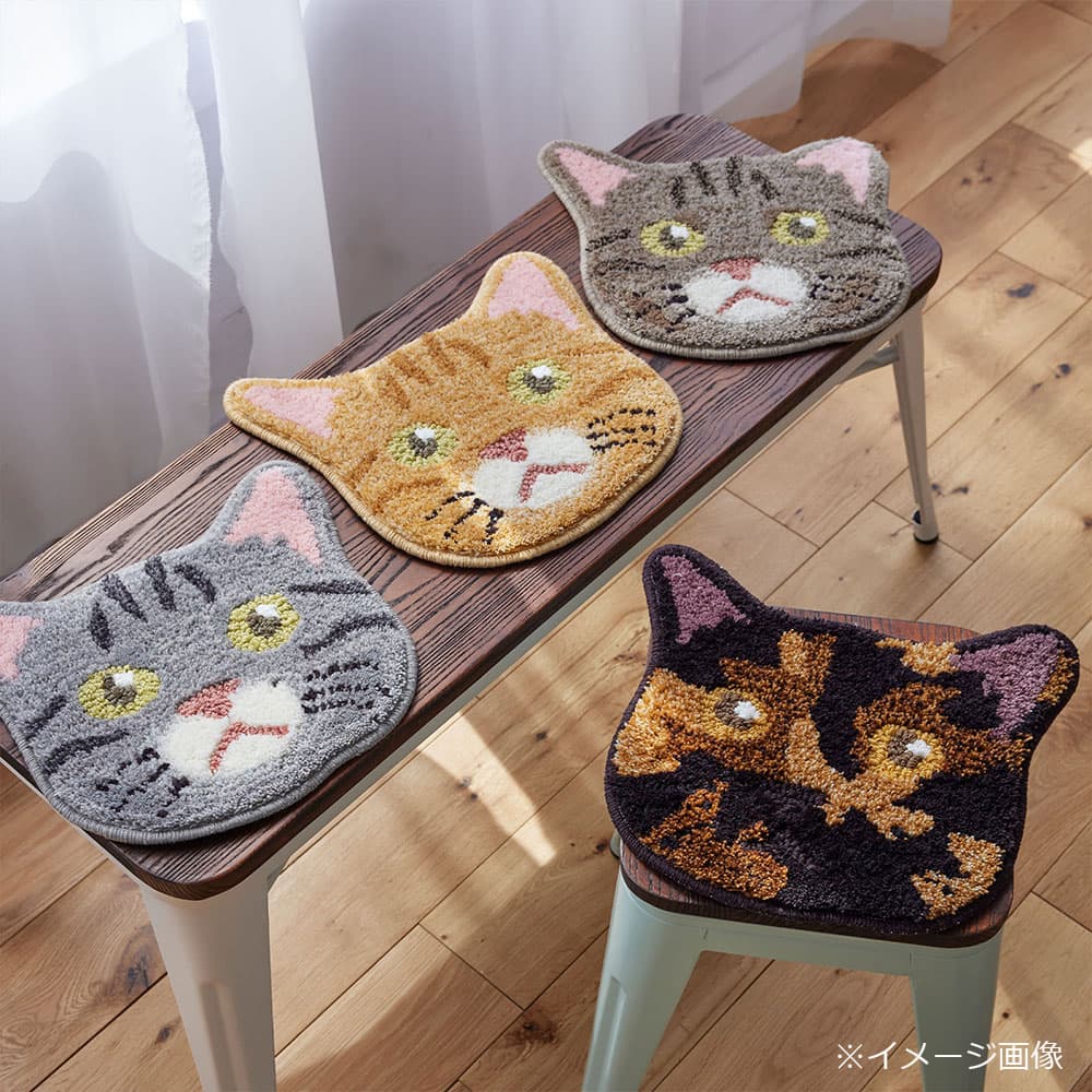 チェアパッド 「ネコカオ」＃48キジトラ