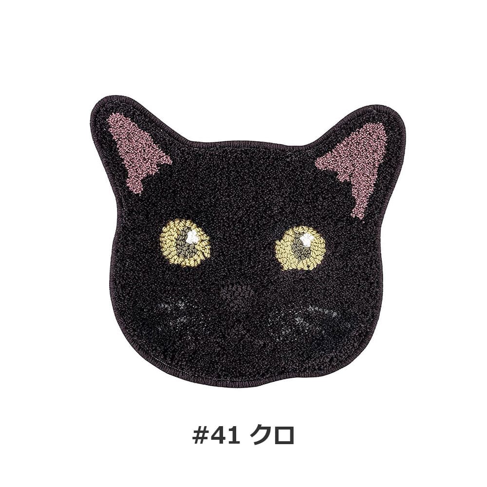 チェアパッド 「ネコカオ」＃41クロ