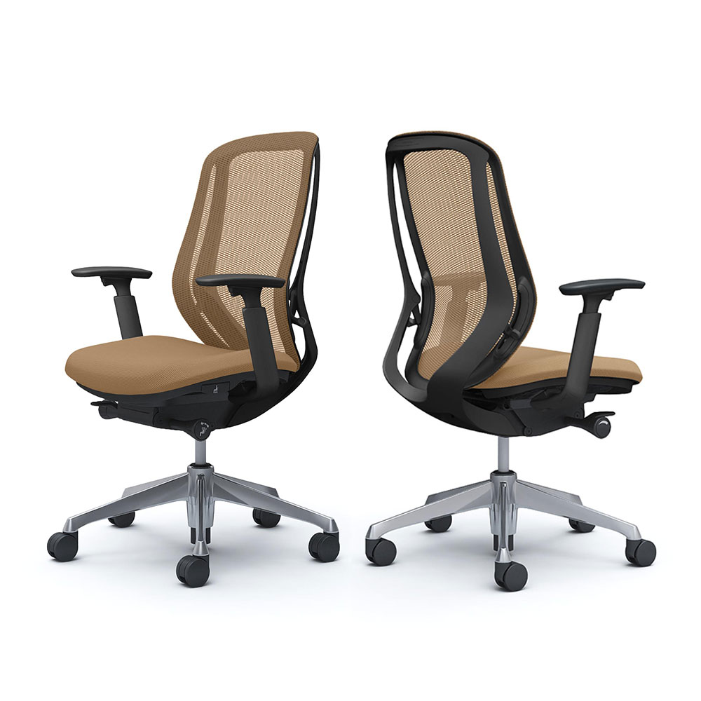 「シルフィー ハイバック」背/メッシュ 座面/クッション ボディーカラー/ブラック 脚/2タイプ 張地/4色【受注生産品】okamura(オカムラ)