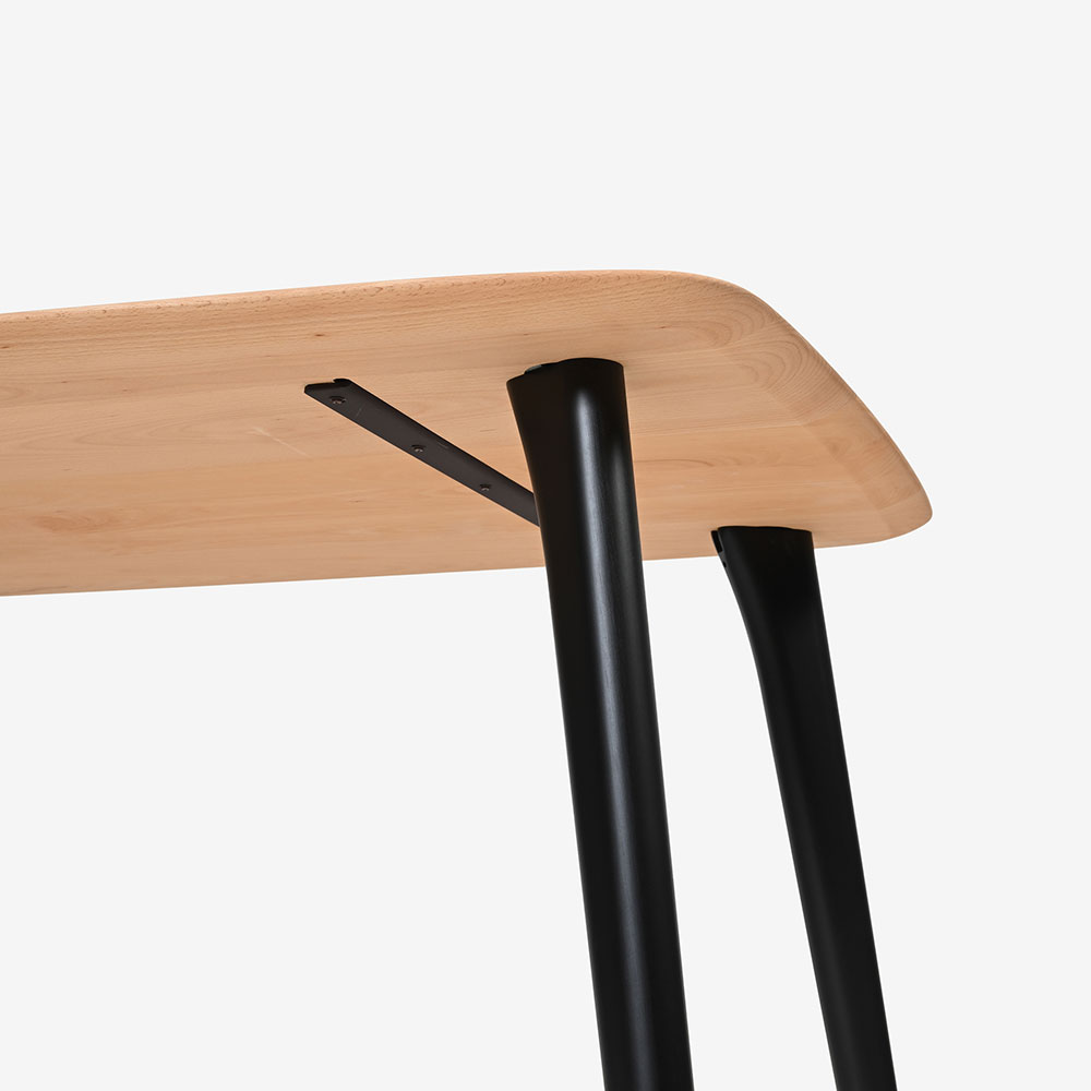 ダイニングセット「トリート」ブナ材 テーブル 天板NM色/脚BP色 ＋チェア NM色2脚 BP色2脚 全4サイズ【受注生産品】