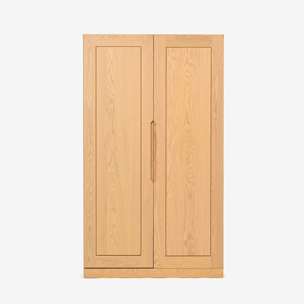 ワードローブ「シナモン 1050」幅104.8cm レッドオーク材 ホワイトオーク色