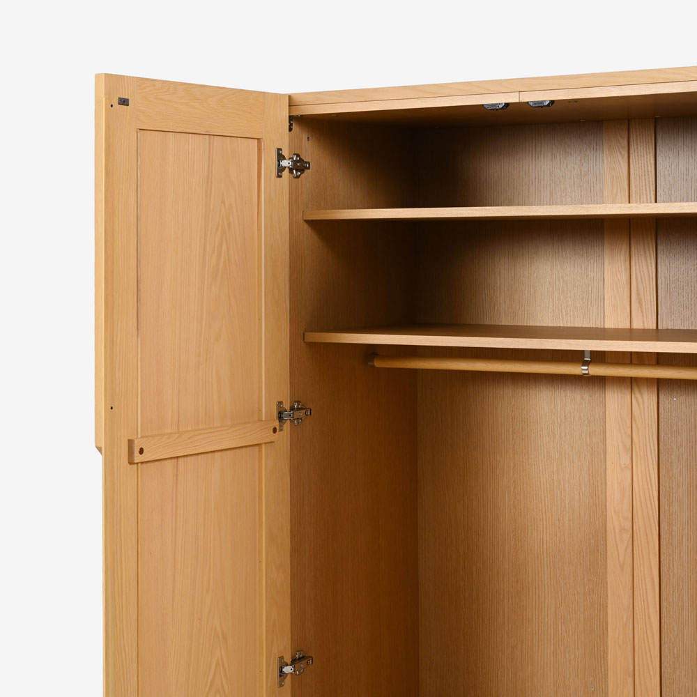 ワードローブ「シナモン 1050」幅104.8cm レッドオーク材 ホワイトオーク色