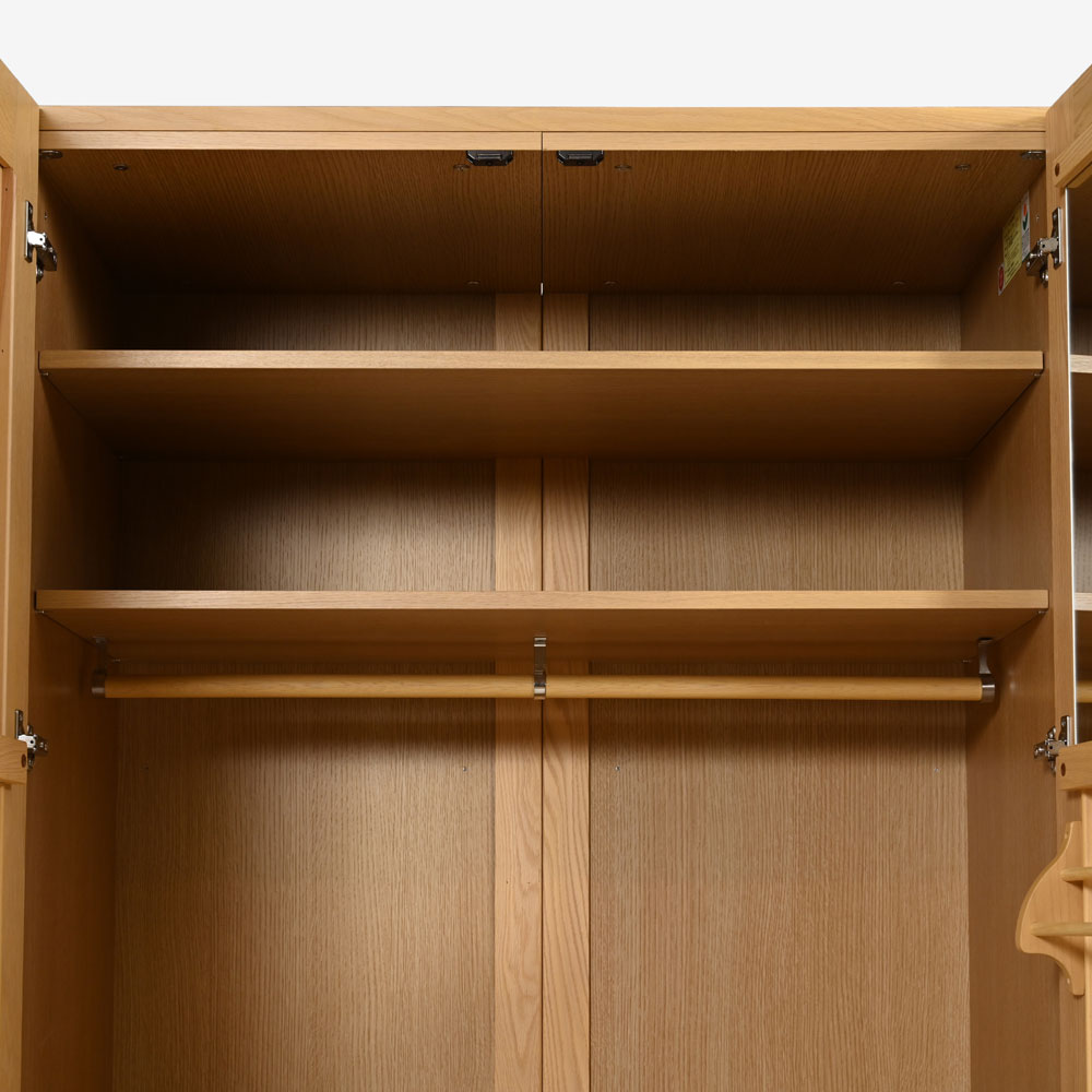 ワードローブ「シナモン 1050」幅104.8cm レッドオーク材 ホワイトオーク色