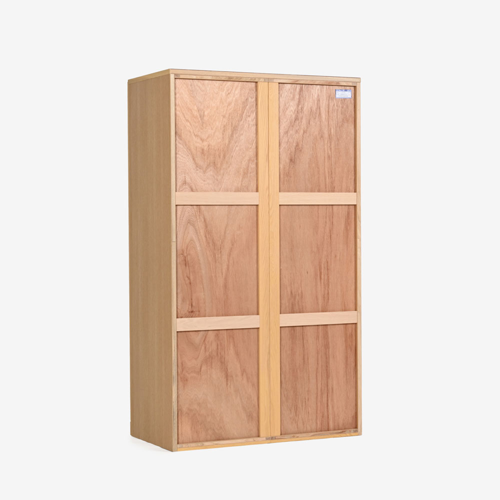 ワードローブ「シナモン 1050」幅104.8cm レッドオーク材 ホワイトオーク色