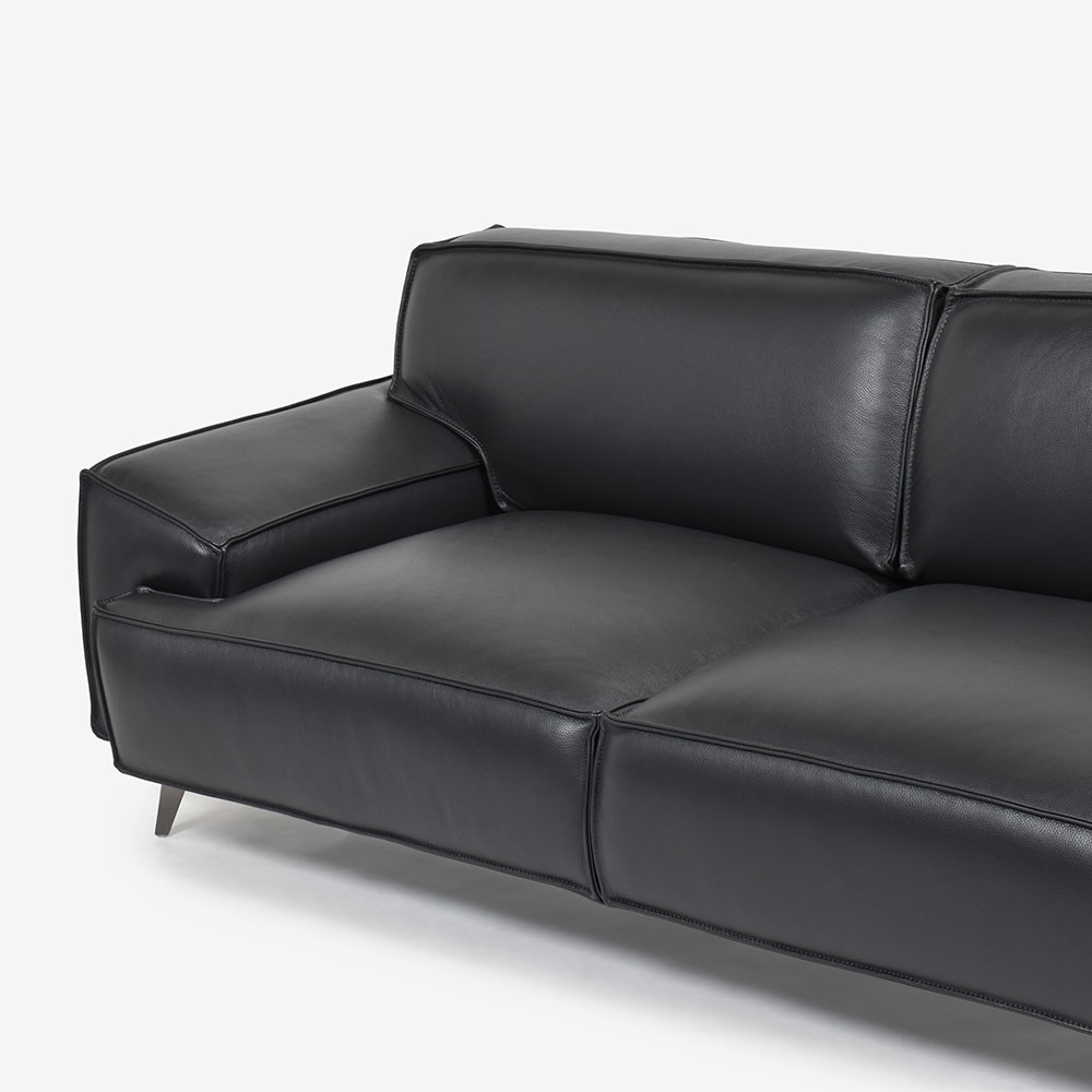 ソファ 3人掛け 「L/S 78（エルエス78）」幅202cm 革#J/S-180E スレートグレー色【セール対象品のため22%OFF】【お手入れキットの特典付き】