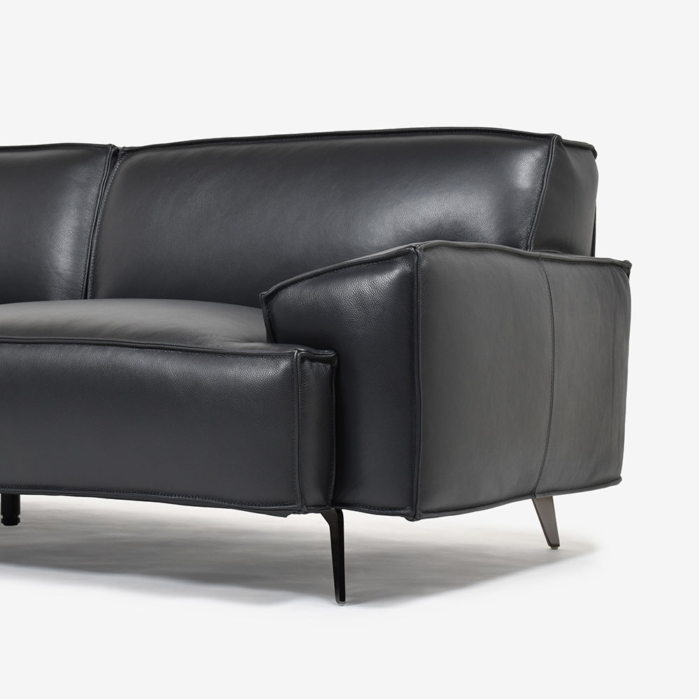 ソファ 3人掛け 「L/S 78（エルエス78）」幅202cm 革#J/S-180E スレートグレー色【セール対象品のため22%OFF】【お手入れキットの特典付き】