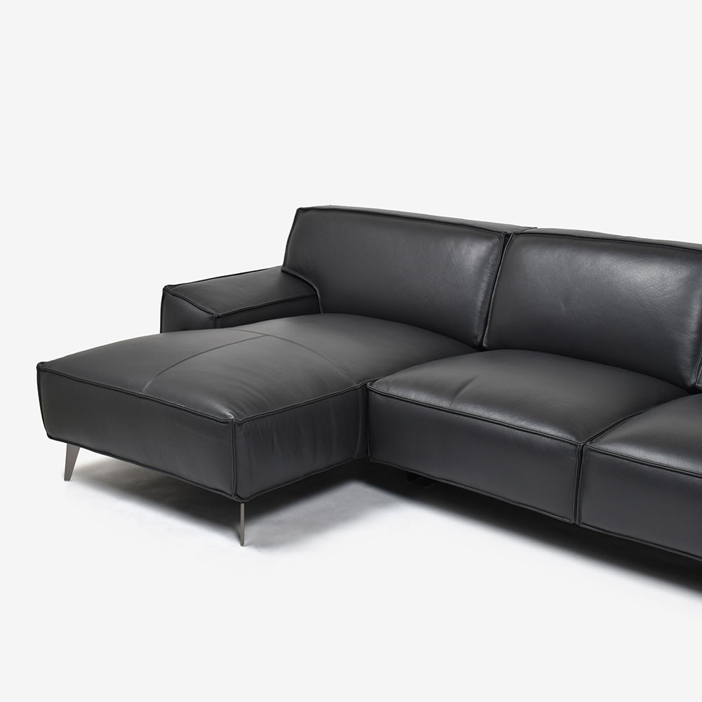 カウチソファ2点セット 向って左カウチ 「L/S 78（エルエス78）」幅275cm 革#J/S-180E スレートグレー色【セール対象品のため24%OFF】【お手入れキットの特典付き】