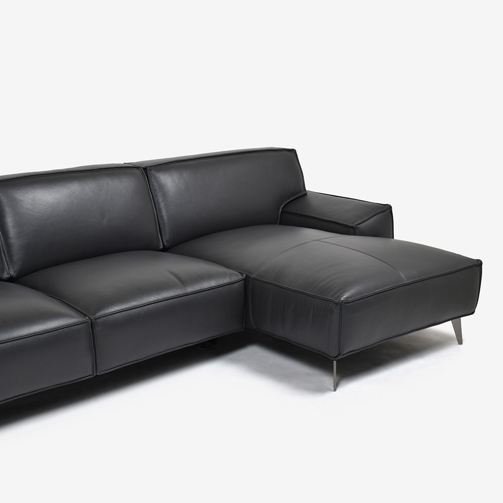 カウチソファ2点セット 向って右カウチ 「L/S 78（エルエス78）」幅275cm 革#J/S-180E スレートグレー色【セール対象品のため24%OFF】【お手入れキットの特典付き】