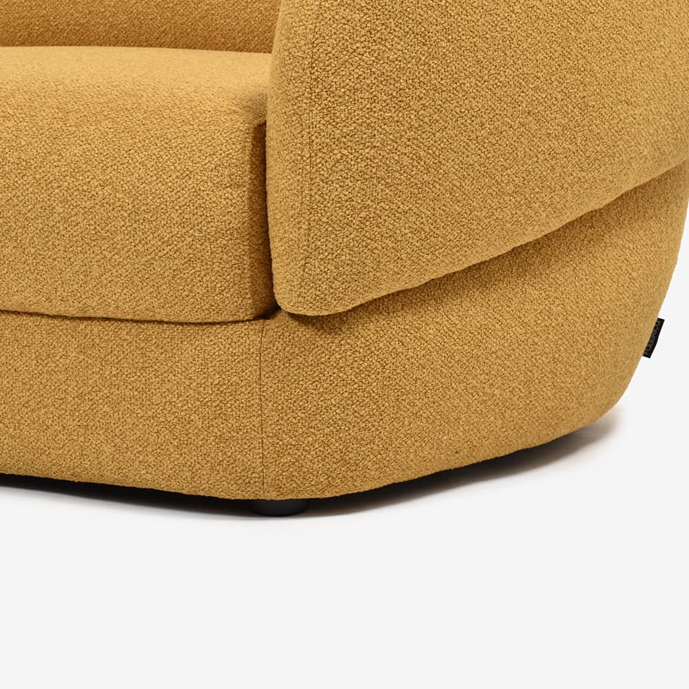 FaBBRica（ファブリカ）ソファ 2.5人掛け「FA-0695 メンフィス」幅184cm 布#FA-2 FAB-VIS-260 イエロー色【お手入れキットの特典付き】