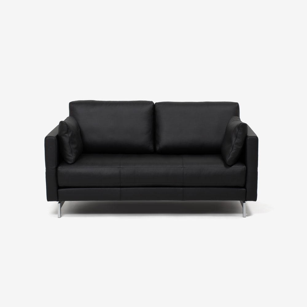 ROLF BENZ（ロルフベンツ）ラブソファ「VIDA」革 ブラック色【お手入れキットの特典付き】