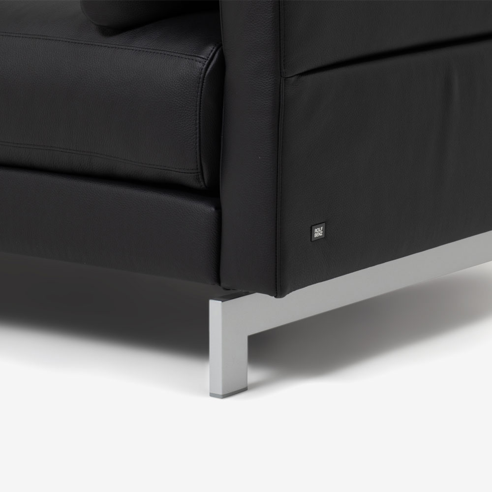 ROLF BENZ（ロルフベンツ）ラブソファ「VIDA」革 ブラック色【お手入れキットの特典付き】