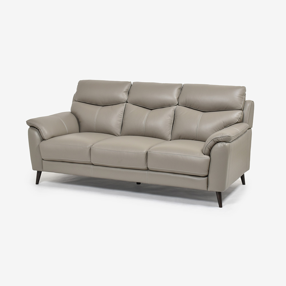 ソファ 3人掛け「ワルツ」幅206cm 半革#J-722A/PU トープ色【お手入れキットの特典付き】