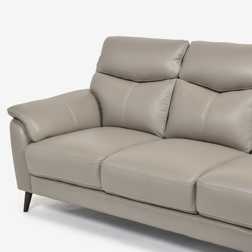 ソファ 3人掛け「ワルツ」幅206cm 半革#J-722A/PU トープ色【お手入れキットの特典付き】