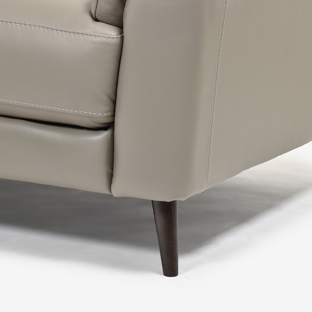 ソファ 3人掛け「ワルツ」幅206cm 半革#J-722A/PU トープ色【お手入れキットの特典付き】