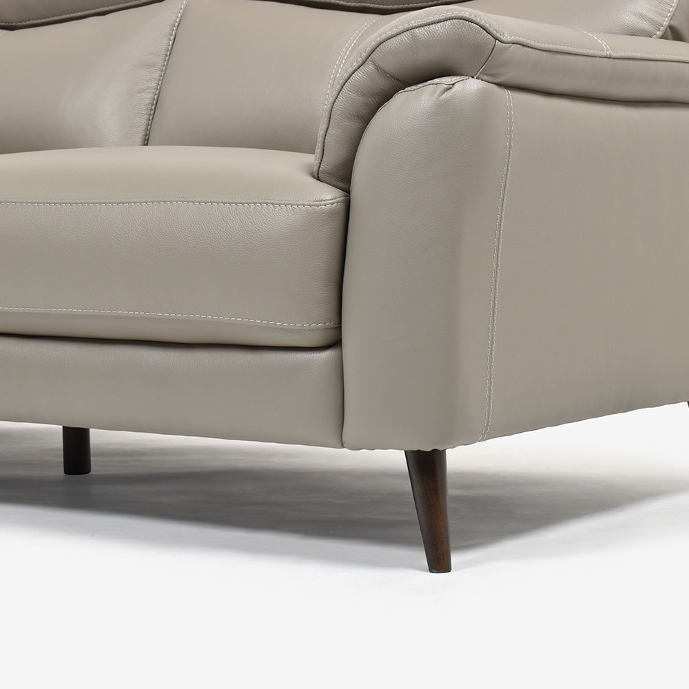 ソファ 2.5人掛け「ワルツ」幅194cm 半革#J-722A/PU トープ色【お手入れキットの特典付き】