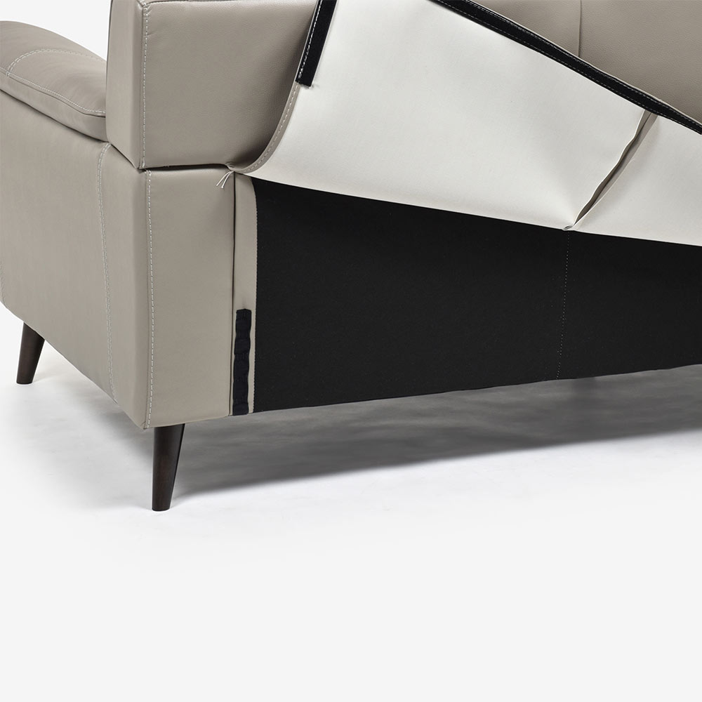 ソファ 2.5人掛け「ワルツ」幅194cm 半革#J-722A/PU トープ色【お手入れキットの特典付き】