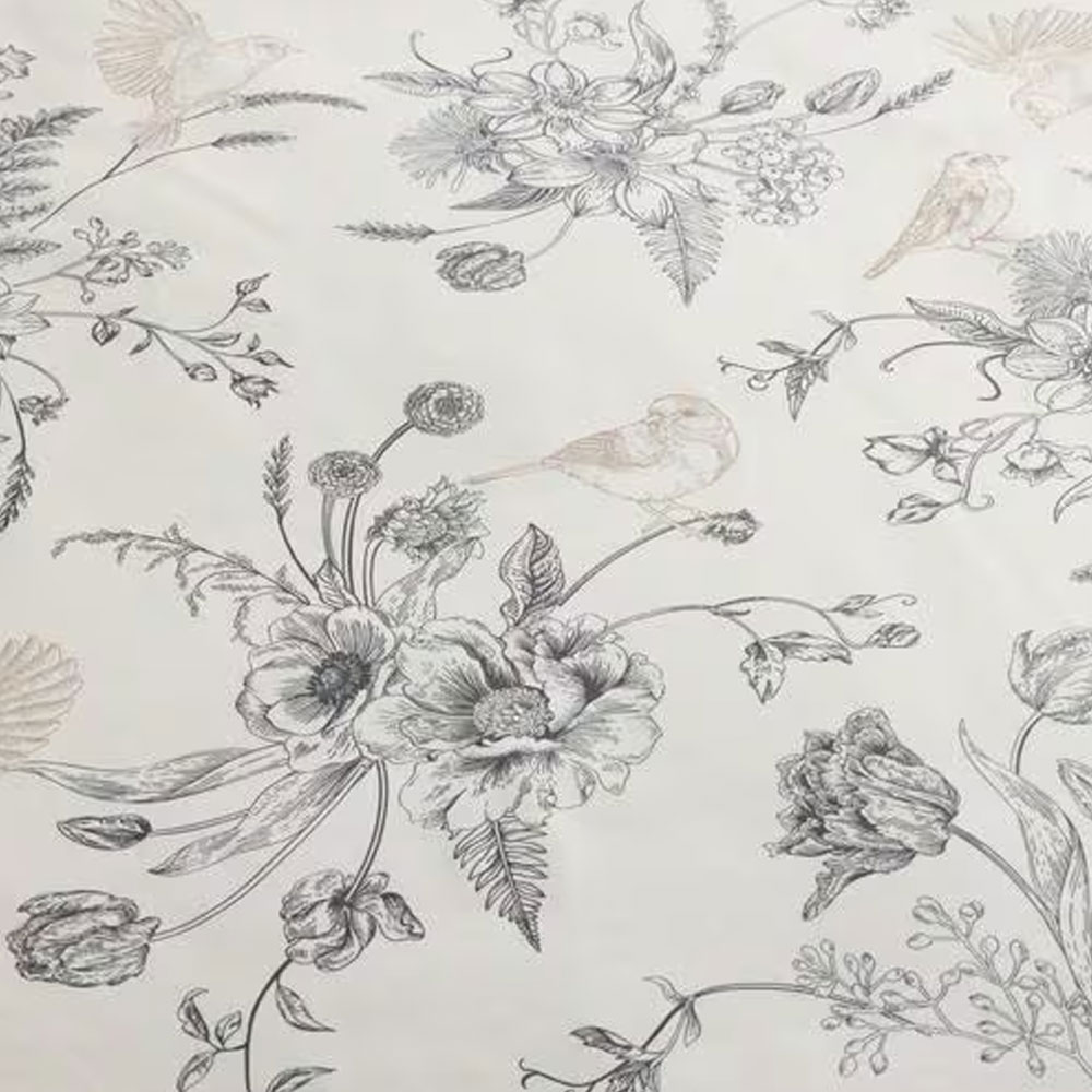 掛け布団カバー「バードフラワー」 ベージュ色 全2サイズ