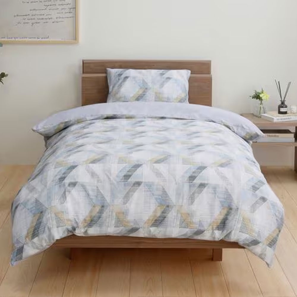 掛け布団カバー「ジオスタイル」ブルー色 全2サイズ