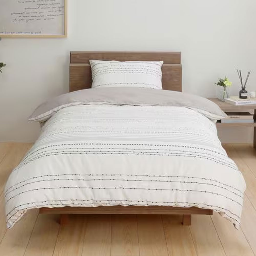 掛け布団カバー「ノマドボーダー」グレー色 全2サイズ