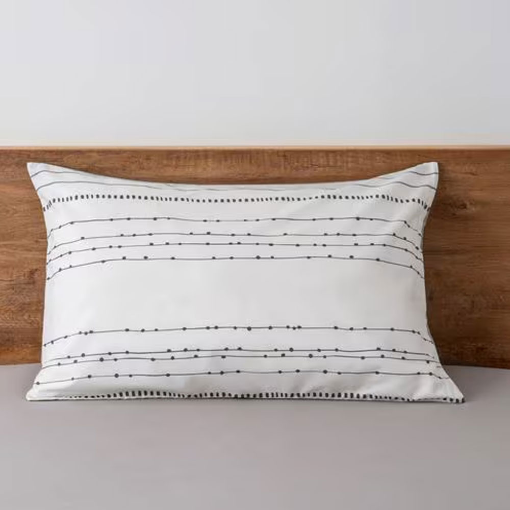 まくらカバー「ノマドボーダー」グレー色