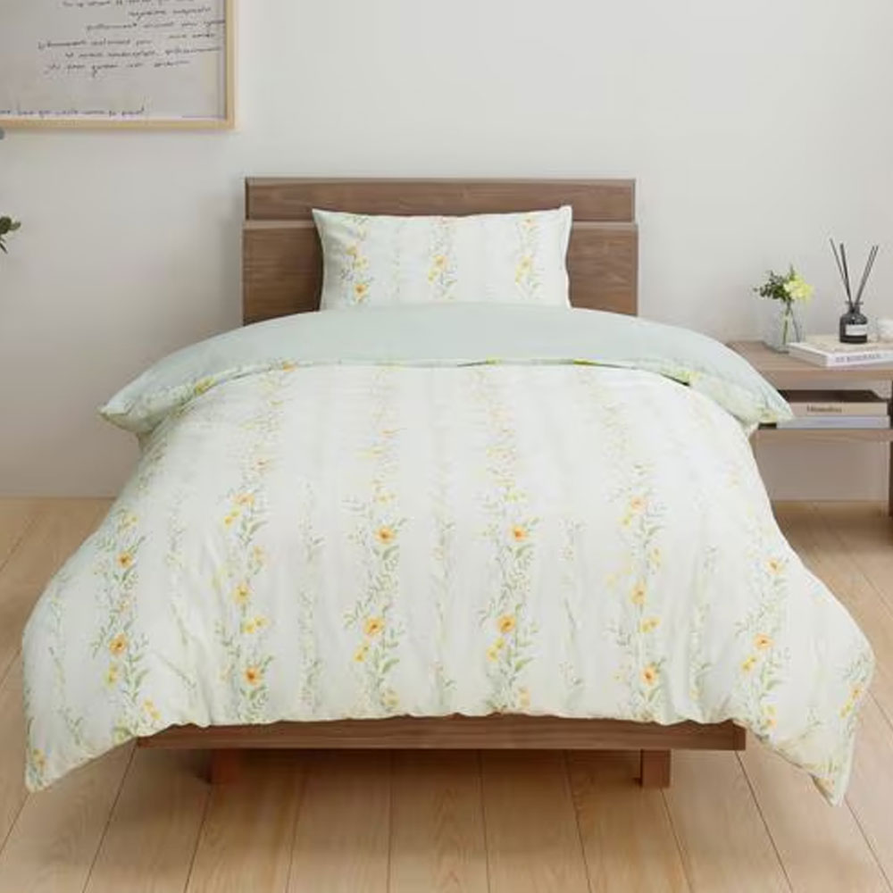 掛け布団カバー「ガーデンフラワー」イエロー色 全2サイズ