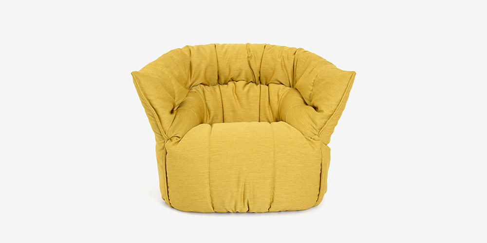 アームチェア「ロゼブリガンタン」1人掛け 幅95cm 布＃RH530の正面