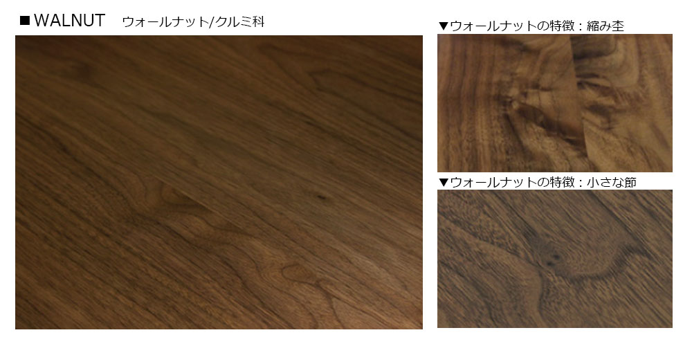 選び抜かれた素材を使用:ブラックウォールナット