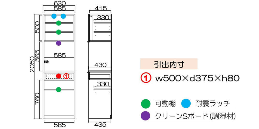 ブロン60Eの寸法図