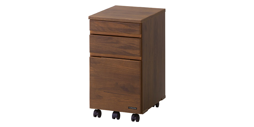 デスクワゴン「KSDC-24CD」アンティークオークブラウン木目色