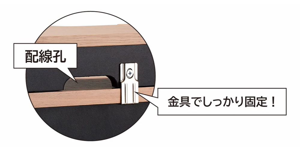 アルテージ用オプション デスクシェルフの配線コード画像