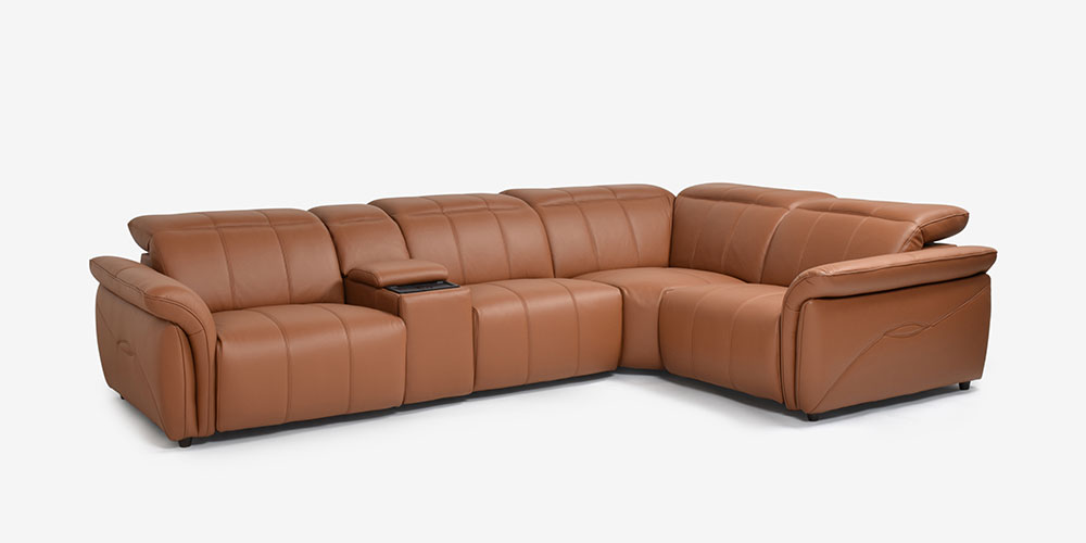 【メイン画像】電動リクライニングソファ5点セット「L/S Motion 74（エルエスモーション74）」幅297cm 革#H/S-334E ペカンブラウン色