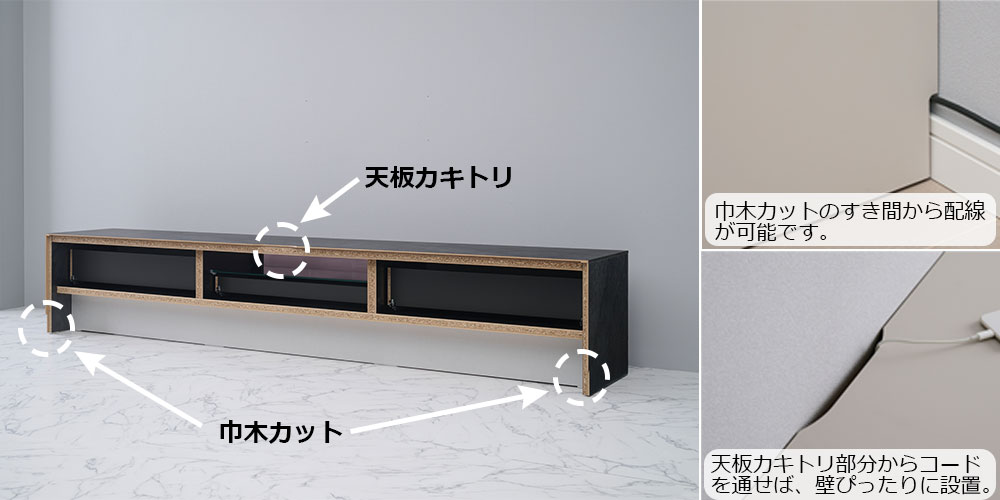 配線のしやすい背面の設計