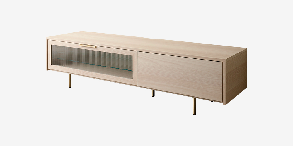 Pamouna（パモウナ）テレビボード「NW-150V」シルキーナット色の正面画像